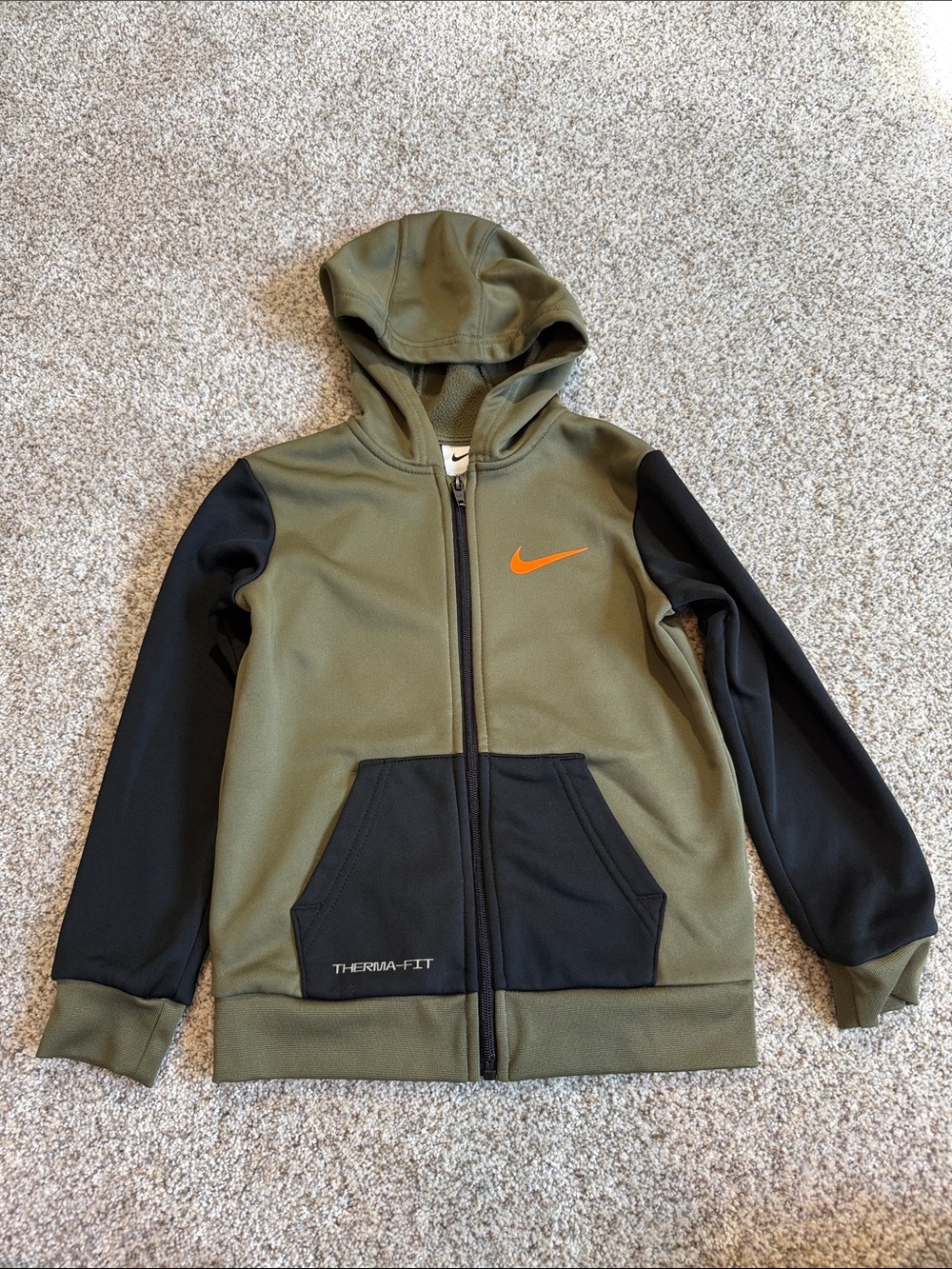 Nike Olive Green & Black Therma-FIT Hoodie and Joggers Set - S - Picture 3 of 6